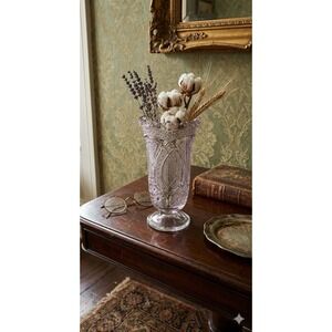 1910 Imperial Glass Company Star Medallion Pedestal Vase Buzz star-Amethyst #300